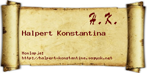 Halpert Konstantina névjegykártya